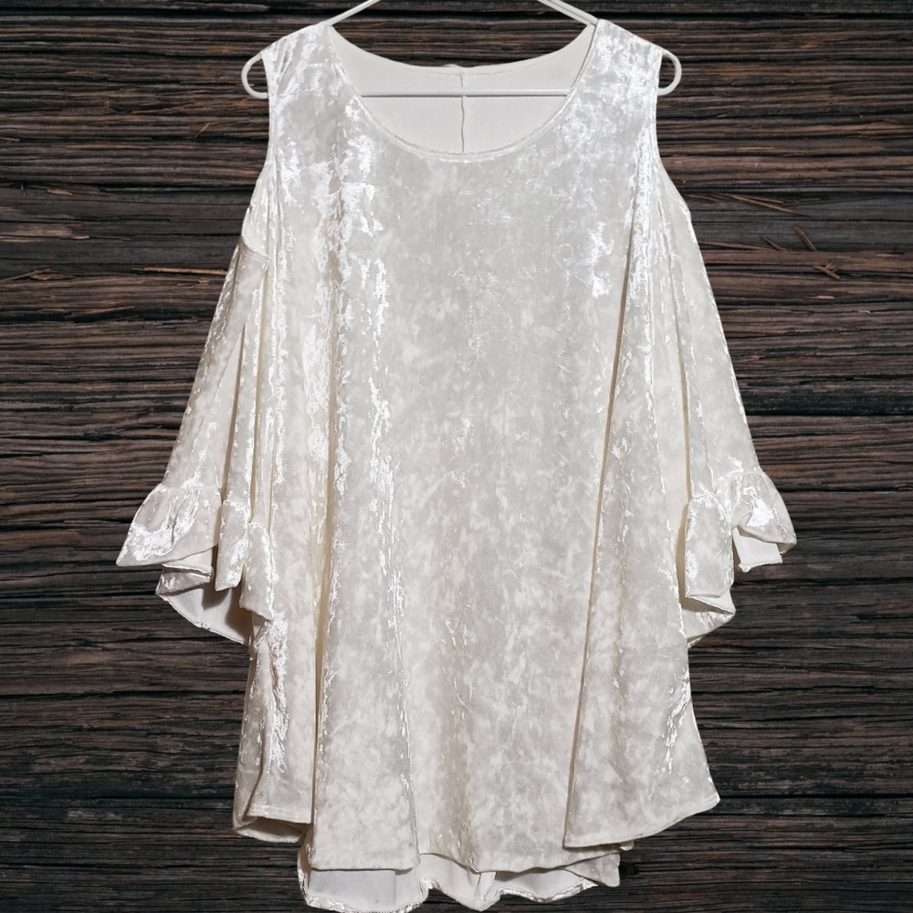 White Cold Shoulder Top